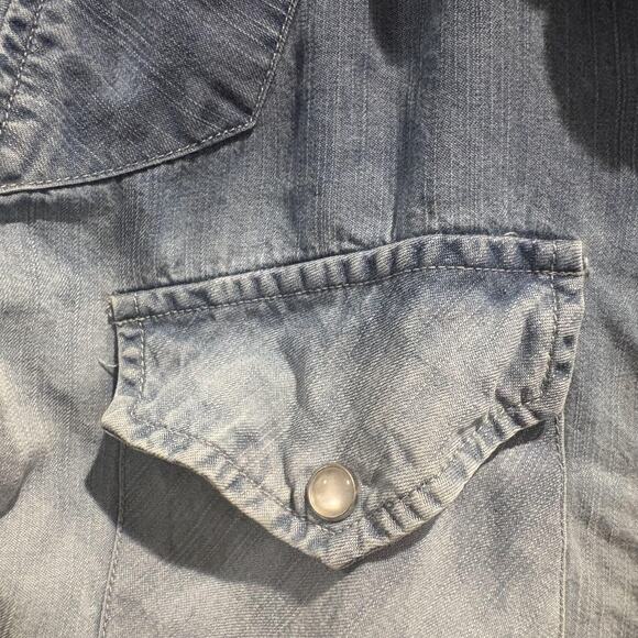 Rails Shirt Womens XS Blue Ombre Snap‎ Button Long Sleeve Tencel Western Top - Picture 7 of 13